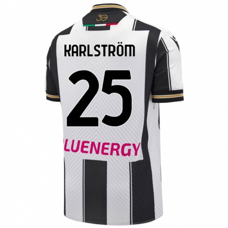 Kandiny Kinder Jesper Karlström #25 Weiß Schwarz Heimtrikot Trikot 2024/25 T-Shirt