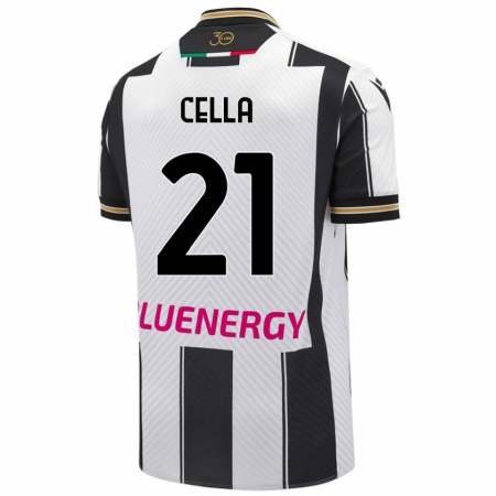 Kandiny Kinder Leonardo Cella #21 Weiß Schwarz Heimtrikot Trikot 2024/25 T-Shirt