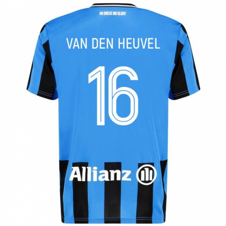 Kandiny Kinder Dani Van Den Heuvel #16 Himmelblau Schwarz Heimtrikot Trikot 2024/25 T-Shirt