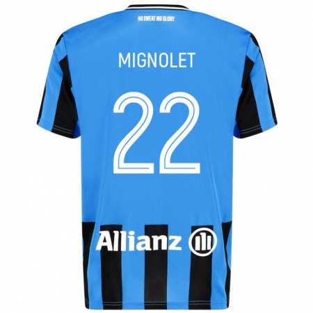 Kandiny Kinder Simon Mignolet #22 Himmelblau Schwarz Heimtrikot Trikot 2024/25 T-Shirt