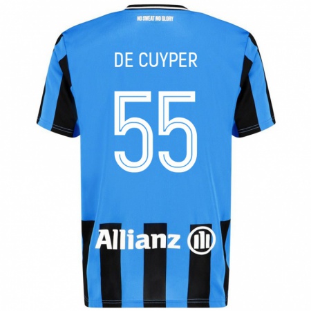 Kandiny Kinder Maxim De Cuyper #55 Himmelblau Schwarz Heimtrikot Trikot 2024/25 T-Shirt