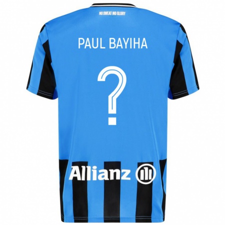 Kandiny Kinder Jean Paul Bayiha #0 Himmelblau Schwarz Heimtrikot Trikot 2024/25 T-Shirt