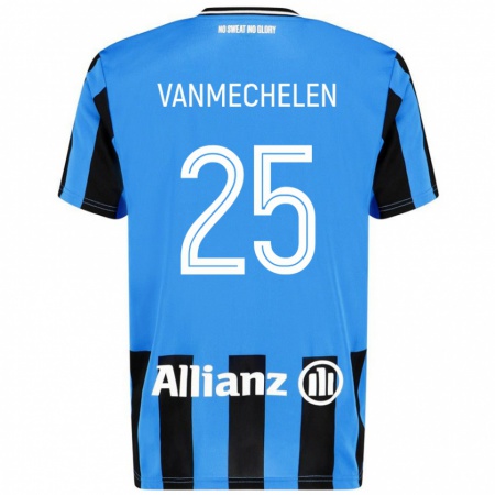 Kandiny Kinder Davinia Vanmechelen #25 Himmelblau Schwarz Heimtrikot Trikot 2024/25 T-Shirt