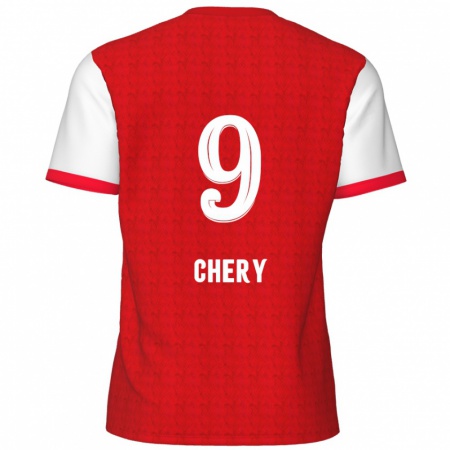 Kandiny Kinder Tjaronn Chery #9 Rot Weiß Heimtrikot Trikot 2024/25 T-Shirt