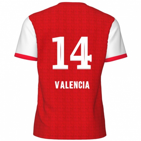 Kandiny Kinder Anthony Valencia #14 Rot Weiß Heimtrikot Trikot 2024/25 T-Shirt