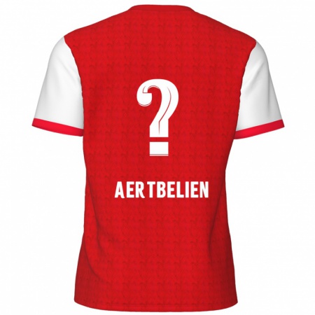 Kandiny Kinder Lukas Aertbeliën #0 Rot Weiß Heimtrikot Trikot 2024/25 T-Shirt