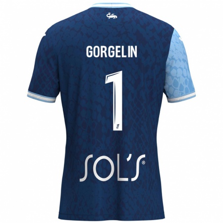 Kandiny Kinder Mathieu Gorgelin #1 Himmelblau Dunkelblau Heimtrikot Trikot 2024/25 T-Shirt