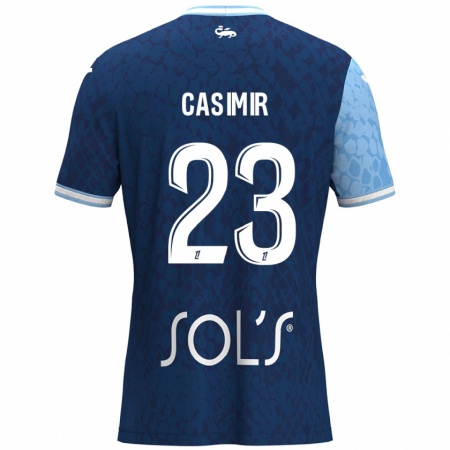 Kandiny Kinder Josué Casimir #23 Himmelblau Dunkelblau Heimtrikot Trikot 2024/25 T-Shirt