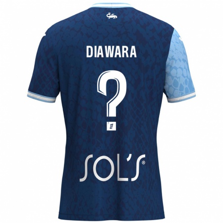 Kandiny Kinder Djimin Diawara #0 Himmelblau Dunkelblau Heimtrikot Trikot 2024/25 T-Shirt