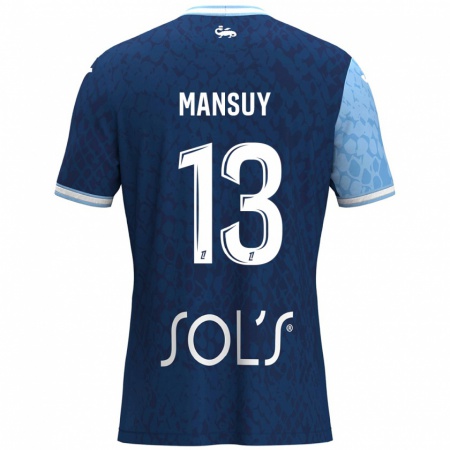 Kandiny Kinder Héloïse Mansuy #13 Himmelblau Dunkelblau Heimtrikot Trikot 2024/25 T-Shirt