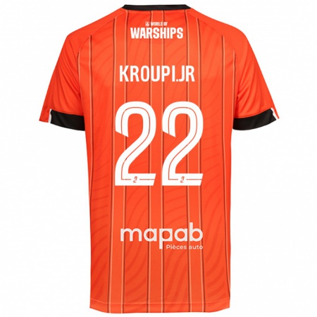 Kandiny Kinder Eli Junior Kroupi #22 Orange Heimtrikot Trikot 2024/25 T-Shirt