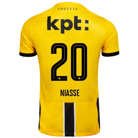 Kandiny Kinder Cheikh Niasse #20 Gelb Schwarz Heimtrikot Trikot 2024/25 T-Shirt