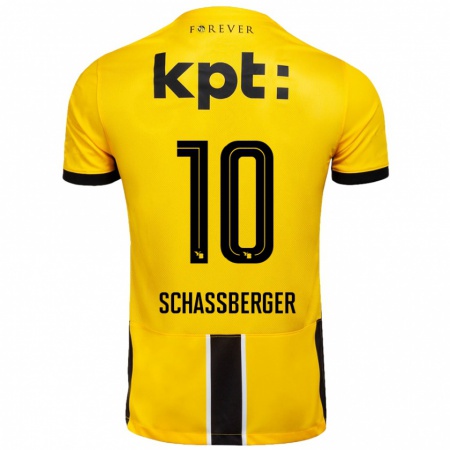 Kandiny Kinder Julia Schassberger #10 Gelb Schwarz Heimtrikot Trikot 2024/25 T-Shirt