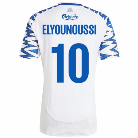 Kandiny Kinder Mohamed Elyounoussi #10 Weiß Himmelblau Heimtrikot Trikot 2024/25 T-Shirt