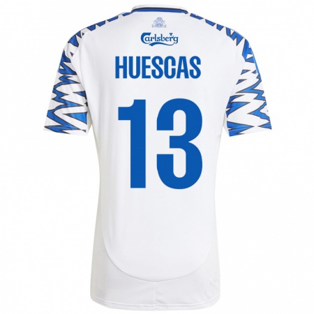 Kandiny Kinder Rodrigo Huescas #13 Weiß Himmelblau Heimtrikot Trikot 2024/25 T-Shirt