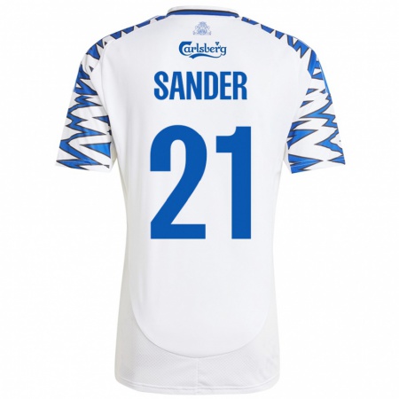 Kandiny Kinder Theo Sander #21 Weiß Himmelblau Heimtrikot Trikot 2024/25 T-Shirt