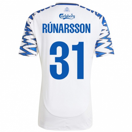 Kandiny Kinder Rúnar Alex Rúnarsson #31 Weiß Himmelblau Heimtrikot Trikot 2024/25 T-Shirt