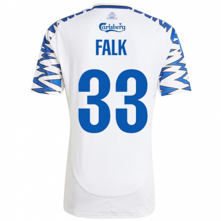 Kandiny Kinder Rasmus Falk #33 Weiß Himmelblau Heimtrikot Trikot 2024/25 T-Shirt