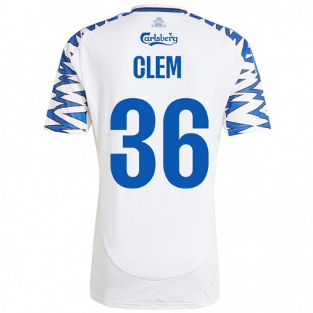 Kandiny Kinder William Clem #36 Weiß Himmelblau Heimtrikot Trikot 2024/25 T-Shirt