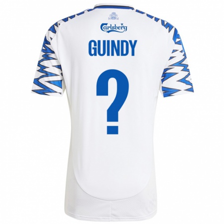 Kandiny Kinder Eliot Guindy #0 Weiß Himmelblau Heimtrikot Trikot 2024/25 T-Shirt