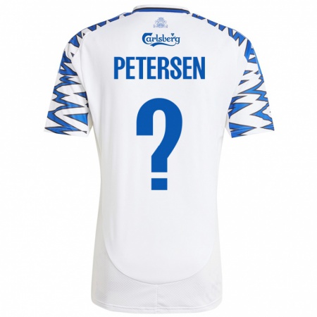 Kandiny Kinder Frederik Petersen #0 Weiß Himmelblau Heimtrikot Trikot 2024/25 T-Shirt