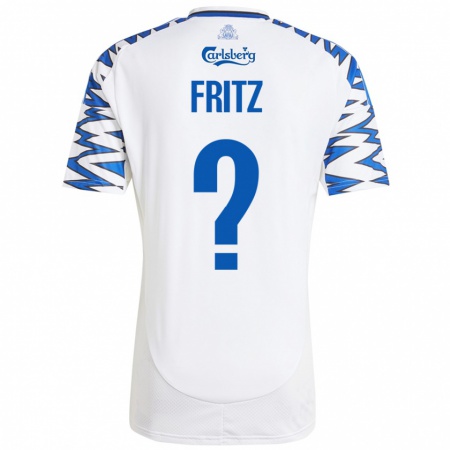 Kandiny Kinder Gustav Fritz #0 Weiß Himmelblau Heimtrikot Trikot 2024/25 T-Shirt