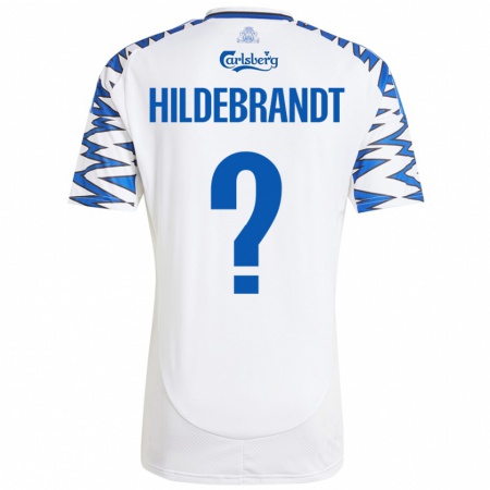 Kandiny Kinder Sylvester Hildebrandt #0 Weiß Himmelblau Heimtrikot Trikot 2024/25 T-Shirt