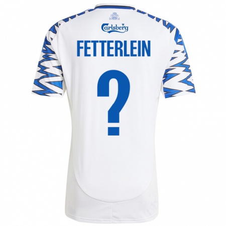 Kandiny Kinder Sean Fetterlein #0 Weiß Himmelblau Heimtrikot Trikot 2024/25 T-Shirt