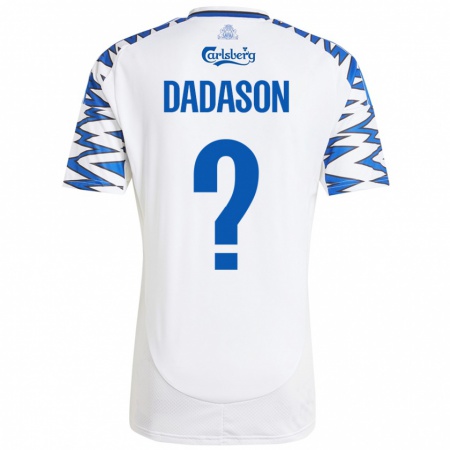 Kandiny Kinder Viktor Dadason #0 Weiß Himmelblau Heimtrikot Trikot 2024/25 T-Shirt