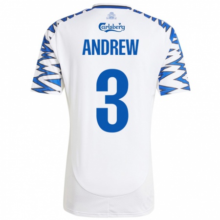 Kandiny Kinder Tristan Andrew #3 Weiß Himmelblau Heimtrikot Trikot 2024/25 T-Shirt