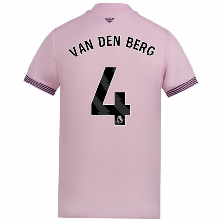 Kandiny Kinder Sepp Van Den Berg #4 Rosa Auswärtstrikot Trikot 2024/25 T-Shirt