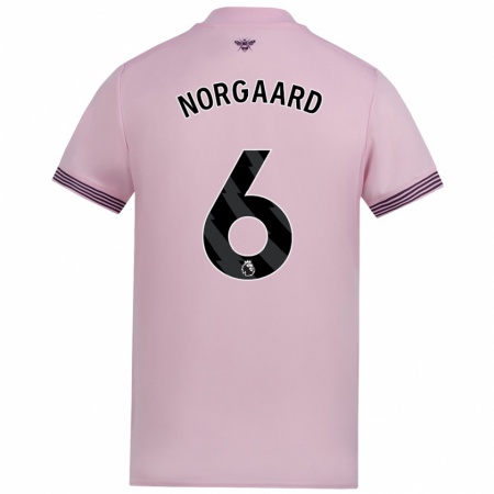 Kandiny Kinder Christian Nørgaard #6 Rosa Auswärtstrikot Trikot 2024/25 T-Shirt