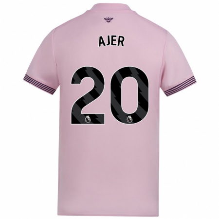 Kandiny Kinder Kristoffer Ajer #20 Rosa Auswärtstrikot Trikot 2024/25 T-Shirt