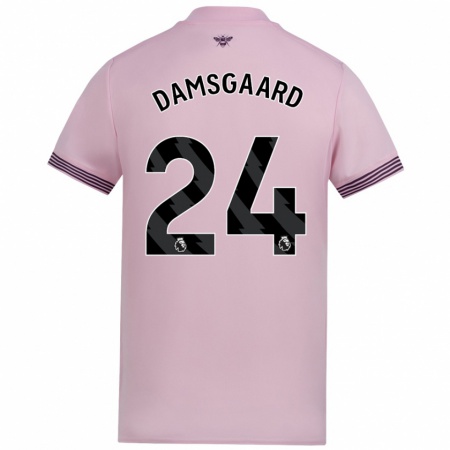 Kandiny Kinder Mikkel Damsgaard #24 Rosa Auswärtstrikot Trikot 2024/25 T-Shirt