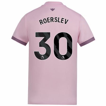 Kandiny Kinder Mads Roerslev #30 Rosa Auswärtstrikot Trikot 2024/25 T-Shirt