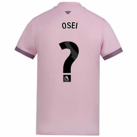 Kandiny Kinder Mark Osei #0 Rosa Auswärtstrikot Trikot 2024/25 T-Shirt