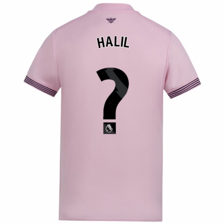 Kandiny Kinder Kaya Halil #0 Rosa Auswärtstrikot Trikot 2024/25 T-Shirt