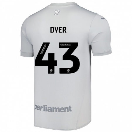 Kandiny Kinder Josiah Dyer #43 Silbergrau Auswärtstrikot Trikot 2024/25 T-Shirt