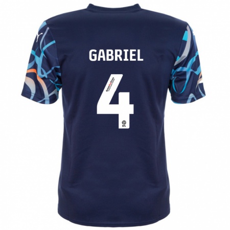 Kandiny Kinder Jordan Lawrence-Gabriel #4 Marineblau Auswärtstrikot Trikot 2024/25 T-Shirt