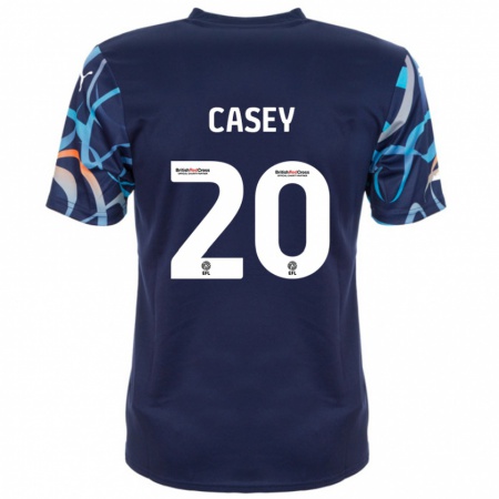 Kandiny Kinder Oliver Casey #20 Marineblau Auswärtstrikot Trikot 2024/25 T-Shirt