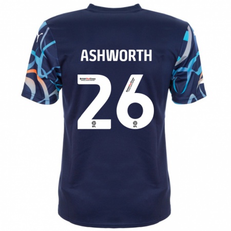 Kandiny Kinder Zac Ashworth #26 Marineblau Auswärtstrikot Trikot 2024/25 T-Shirt