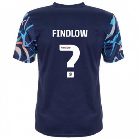 Kandiny Kinder Luke Findlow #0 Marineblau Auswärtstrikot Trikot 2024/25 T-Shirt