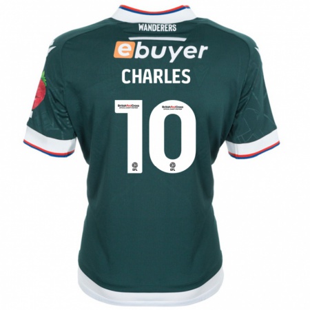 Kandiny Kinder Dion Charles #10 Dunkelgrün Auswärtstrikot Trikot 2024/25 T-Shirt