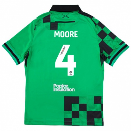 Kandiny Kinder Taylor Moore #4 Grün Schwarz Auswärtstrikot Trikot 2024/25 T-Shirt