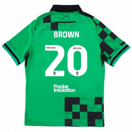 Kandiny Kinder Jevani Brown #20 Grün Schwarz Auswärtstrikot Trikot 2024/25 T-Shirt