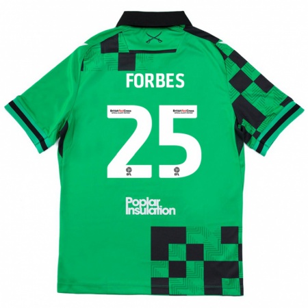 Kandiny Kinder Michael Forbes #25 Grün Schwarz Auswärtstrikot Trikot 2024/25 T-Shirt