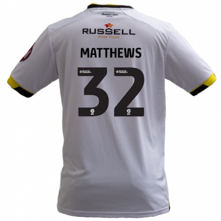 Kandiny Kinder Daniel Matthews #32 Weiß Auswärtstrikot Trikot 2024/25 T-Shirt