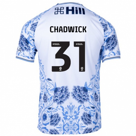 Kandiny Kinder Louis Chadwick #31 Weiß Blau Auswärtstrikot Trikot 2024/25 T-Shirt