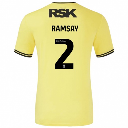 Kandiny Kinder Kayne Ramsay #2 Gelb Schwarz Auswärtstrikot Trikot 2024/25 T-Shirt