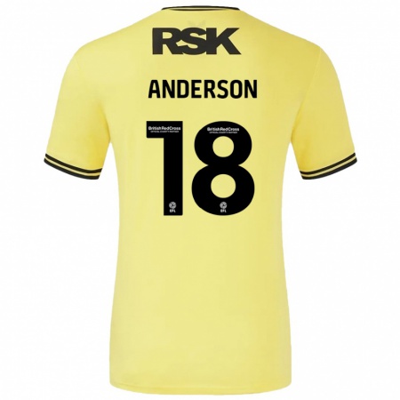 Kandiny Kinder Karoy Anderson #18 Gelb Schwarz Auswärtstrikot Trikot 2024/25 T-Shirt